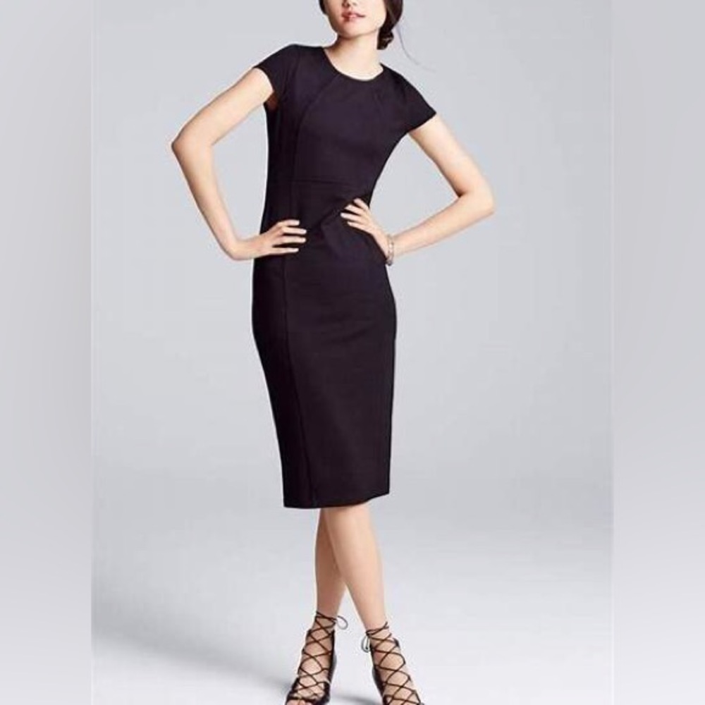FELICITY & COCO Dress Medium Ward Seamed Navy Classic Formal Cocktail